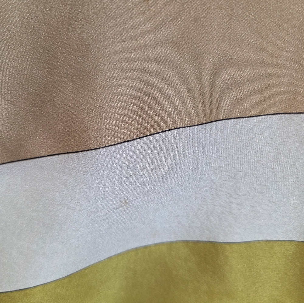 Vintage YVES SAINT LAURENT Silk Geometric Neutral Neckerchief Square Scarf - Picture 12 of 15